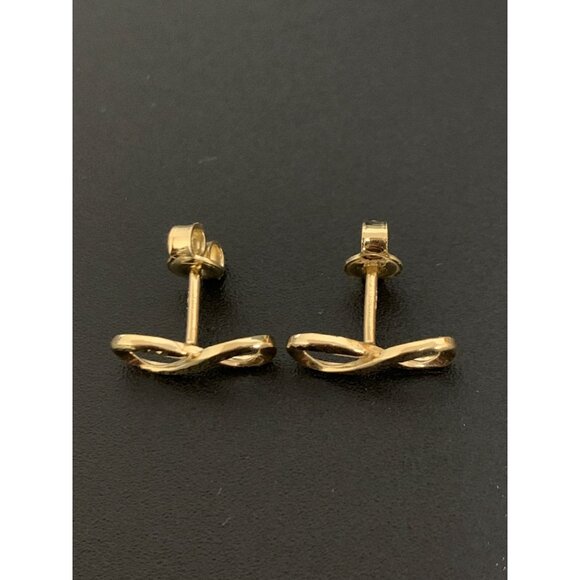 18K Gold Earrings Infinity 1.46 grams Small - Picture 11 of 13
